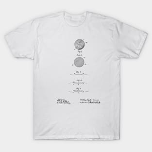 Golf Ball Vintage Patent Hand Drawing T-Shirt